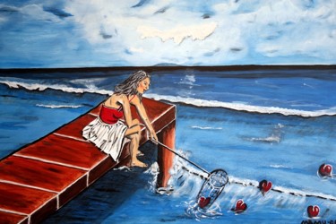 Painting titled "searching for love" by Mamu, Original Artwork, Oil
