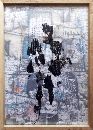 Collages intitulée "Ode to Beirut – Fig…" par Manar Ali Hassan, Œuvre d'art originale, Collages