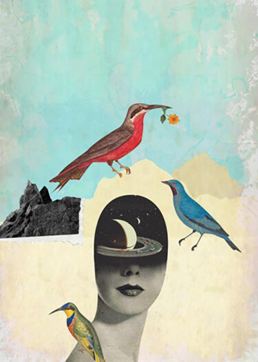 Digitale Kunst mit dem Titel "Celestial Dreamer -…" von Manar Ali Hassan, Original-Kunstwerk, Digitale Collage