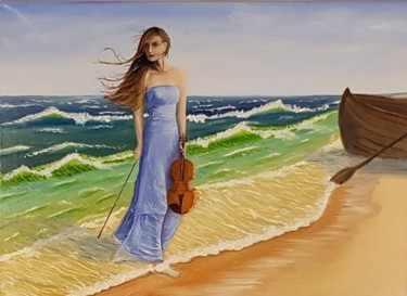 Cold wave music Painting Peinture intitulée "Cold wave music Pai…" par Mantas Naulickas, Œuvre d'art originale, Huile