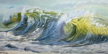 Waves of Mars on Earth Painting titled "Waves of Mars on Ea…" by Mantas Naulickas, Original Art, Oil