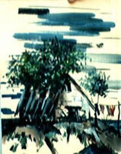 Pintura titulada "casita ayo" por Art Mancino, Obra de arte original