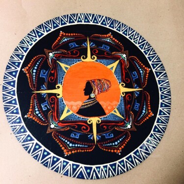 Pintura intitulada "Mandala decorative…" por Nicole Porto, Obras de arte originais, Acrílico