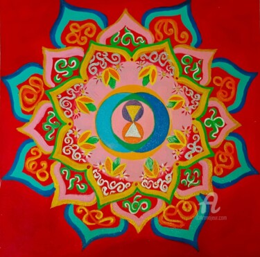Ζωγραφική με τίτλο "Сакральная Геометрия" από Mandalakorn, Αυθεντικά έργα τέχνης, Ακρυλικό Τοποθετήθηκε στο Ξύλινο φορείο σκ…