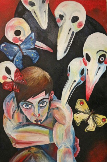 Картина под названием "среди своих страхов" - Илья Чудаков, Подлинное произведение искусства, Масло