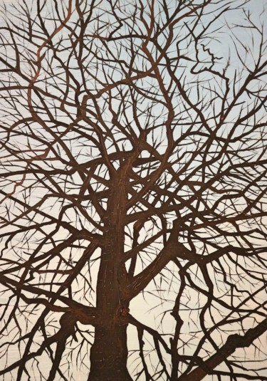 Картина под названием "дуб" - Илья Чудаков, Подлинное произведение искусства, Масло