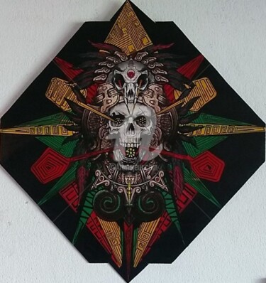Peinture intitulée "Maîty Skull" par Drakman Kut Kut, Œuvre d'art originale, Bombe aérosol