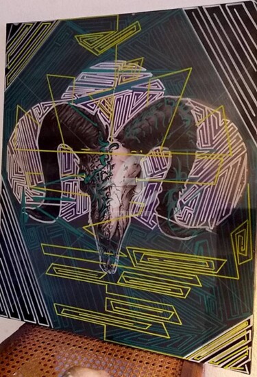 Peinture intitulée "CapriSkull" par Drakman Kut Kut, Œuvre d'art originale, Acrylique