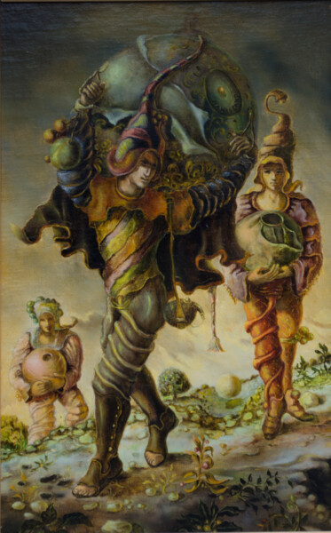 Pintura intitulada "Acrobats" por Mandy Sand, Obras de arte originais, Óleo