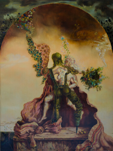 Malerei mit dem Titel "Carpe Diem" von Mandy Sand, Original-Kunstwerk, Öl