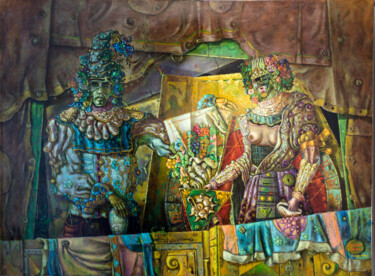 Malerei mit dem Titel "Copelius" von Mandy Sand, Original-Kunstwerk, Öl