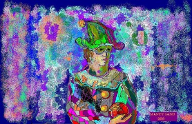 Digital Arts titled "Clown" by Mandy Sand, Original Artwork, Digital Painting