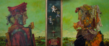 Malerei mit dem Titel "Hommage to Piero de…" von Mandy Sand, Original-Kunstwerk, Öl