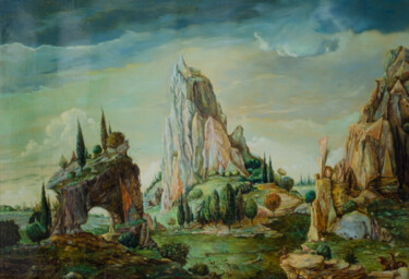 Pittura intitolato "An imaginary landsc…" da Mandy Sand, Opera d'arte originale, Olio