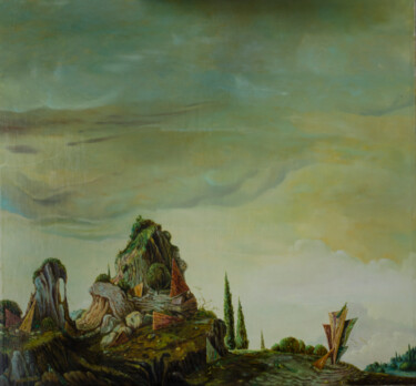 Painting titled "An imaginary landsc…" by Mandy Sand, Original Artwork, Oil