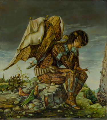 Картина под названием "Icarus" - Mandy Sand, Подлинное произведение искусства, Масло