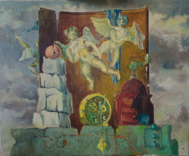 Pittura intitolato "Angels on Stage" da Mandy Sand, Opera d'arte originale, Olio