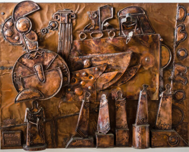Escultura titulada "Visionary Humanity" por Mandy Sand, Obra de arte original, Metales