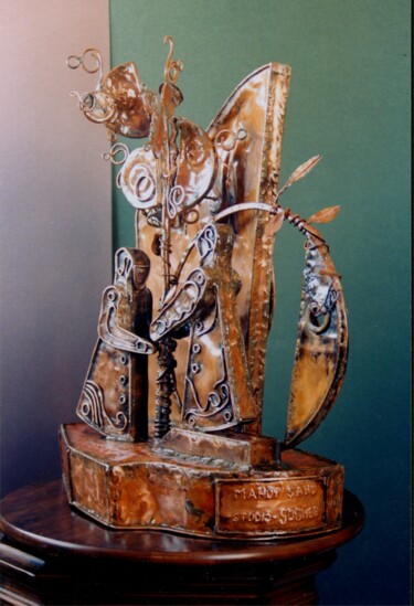 Sculpture titled "Two women in park" by Mandy Sand, Original Artwork, Metals