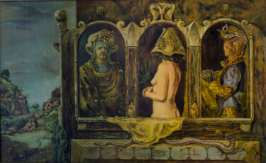 Peinture intitulée "Nudas Veritas" par Mandy Sand, Œuvre d'art originale, Huile
