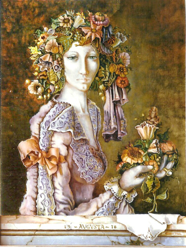 Pintura intitulada "Augusta" por Mandy Sand, Obras de arte originais, Óleo
