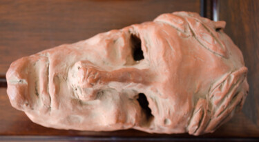 Sculpture titled "Mask" by Mandy Sand, Original Artwork, Ceramics