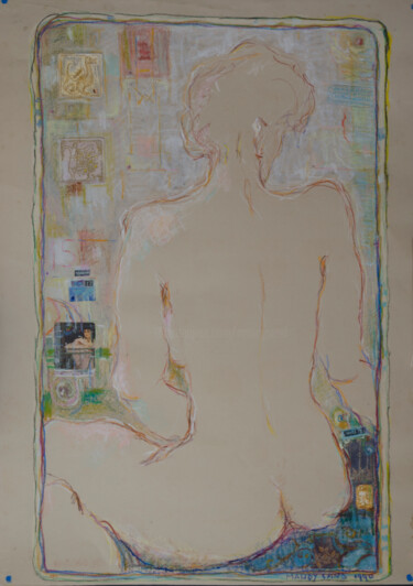Drawing titled "Nude Back" by Mandy Sand, Original Artwork, Pastel