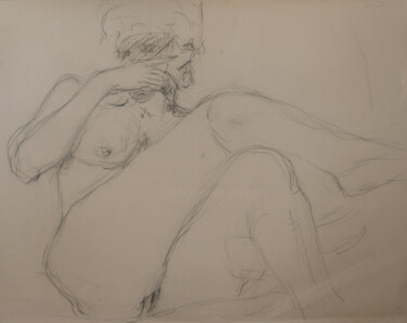 Drawing titled "Nude sketch" by Mandy Sand, Original Artwork, Pencil