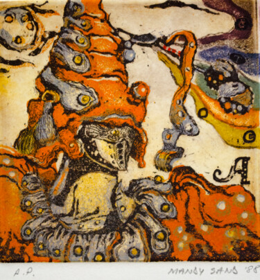 Incisioni, stampe intitolato "Apollo" da Mandy Sand, Opera d'arte originale, incisione