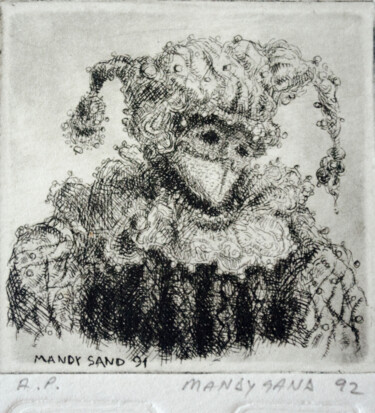 Printmaking titled "Clown" by Mandy Sand, Original Artwork, Engraving