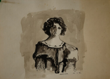 Pittura intitolato "Female Bust" da Mandy Sand, Opera d'arte originale, Acquarello