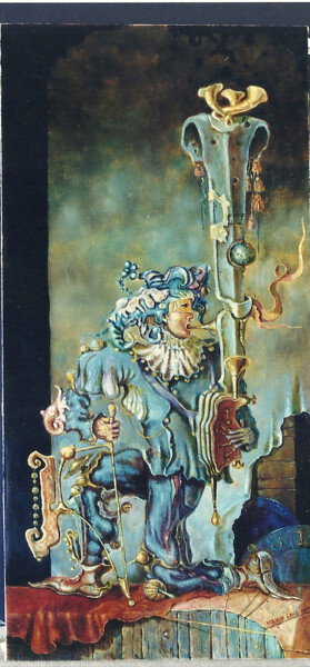Pittura intitolato "Harlequin" da Mandy Sand, Opera d'arte originale, Olio