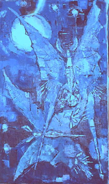 Pittura intitolato "Blue Butterflys" da Mandy Sand, Opera d'arte originale, Olio