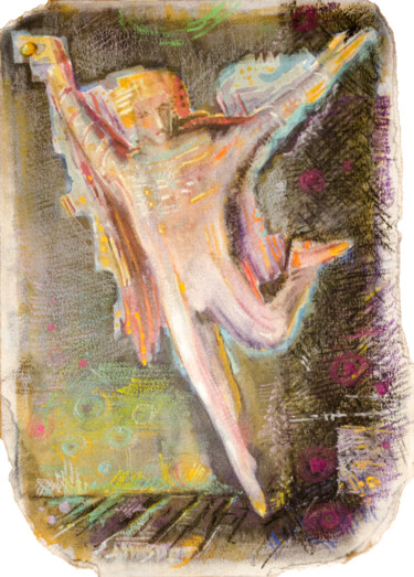 Painting titled "Dancer" by Mandy Sand, Original Artwork, Pastel