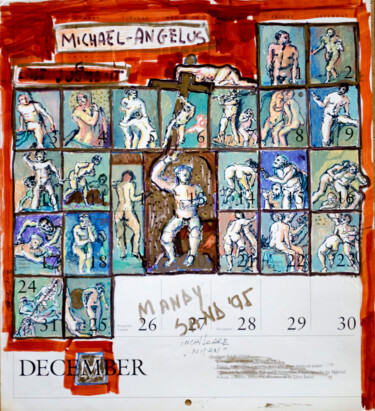 "Homage to Michelang…" başlıklı Resim Mandy Sand tarafından, Orijinal sanat, Mürekkep
