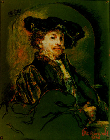 Коллажи под названием "Rembrandt 1640" - Mandy Sand, Подлинное произведение искусства, Другой