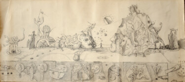 Desenho intitulada "Dali's house-1" por Mandy Sand, Obras de arte originais, Lápis