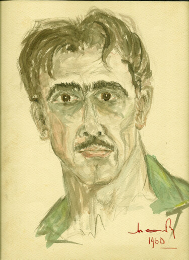 "Self Portrait-1960" başlıklı Tablo Mandy Sand tarafından, Orijinal sanat, Suluboya