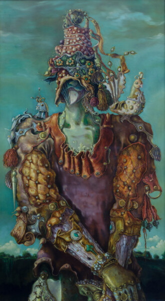 Malerei mit dem Titel "Apollo" von Mandy Sand, Original-Kunstwerk, Öl