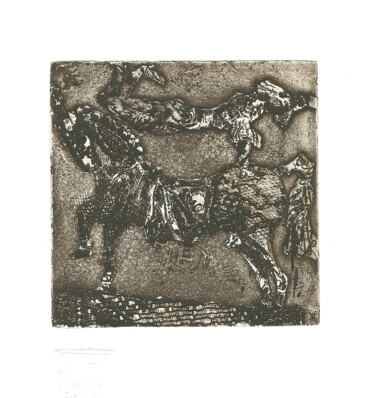 Printmaking titled "Acrobat rider" by Mandy Sand, Original Artwork, Engraving