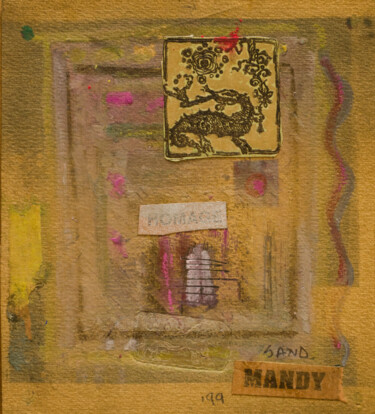 Коллажи под названием "Homage - Dragon" - Mandy Sand, Подлинное произведение искусства, Другой