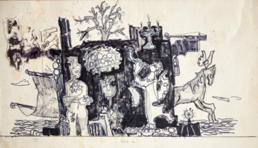 Pittura intitolato "The Romanian Jews A…" da Mandy Sand, Opera d'arte originale, Gouache
