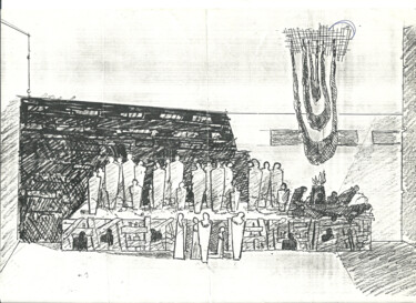 Drawing titled "Stage Planning_3" by Mandy Sand, Original Artwork, Ink