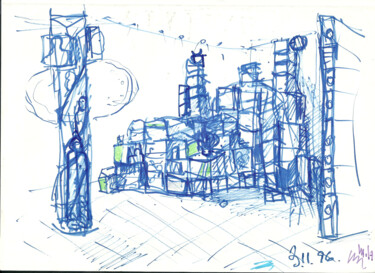 Tekening getiteld "Stage Planning_5" door Mandy Sand, Origineel Kunstwerk, Krijt