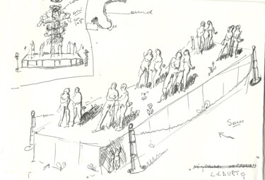 Drawing titled "Stage Planning_6" by Mandy Sand, Original Artwork, Conté