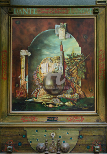 Dante Alighieri Painting titled "Dante Alighieri" by Mandy Sand, Original Art, Oil