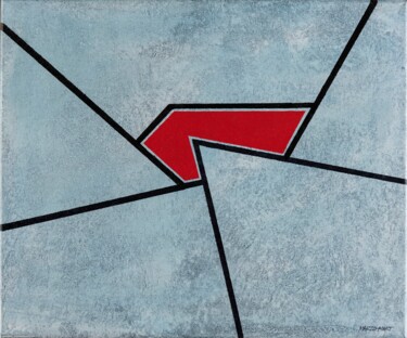 Pintura titulada "Roig entre traços n…" por Manel Marzo-Mart, Obra de arte original, Acrílico Montado en Bastidor de camilla…