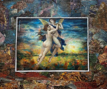 Painting titled "Amor und Psyche" by Manfred Beck-Arnstein, Original Artwork, Pencil Mounted on Wood Panel