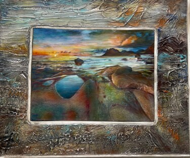 Painting titled "Abendstimmung in Fa…" by Manfred Beck-Arnstein, Original Artwork, Pencil Mounted on Wood Panel