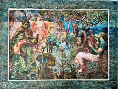 Pintura intitulada "In den Gaerten der…" por Manfred Beck-Arnstein, Obras de arte originais, Pastel Montado em Painel de mad…